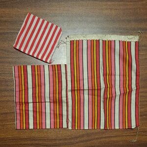 Striped Fabric Pieces in Red and Pink